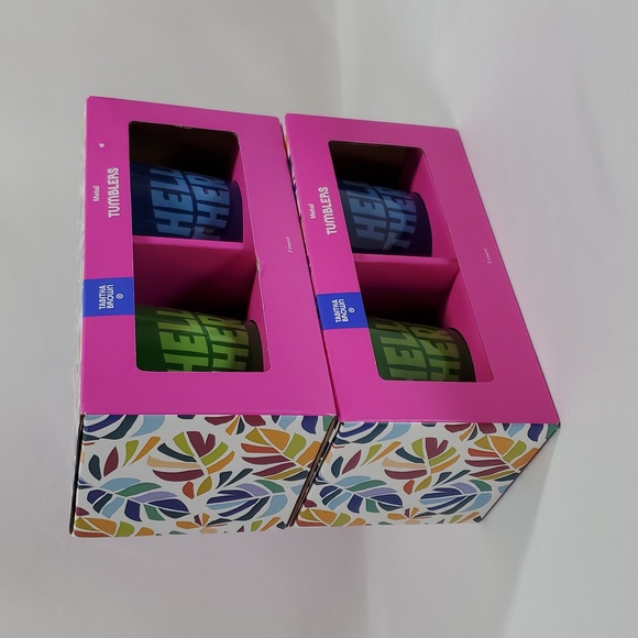 Tabitha Brown X Target Enamanked Metal Tumblers ~ Green Blue ~ Set Of 2 - Picture 11 of 12
